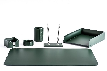 Зеленый - Настольный набор бювар 6 предметов